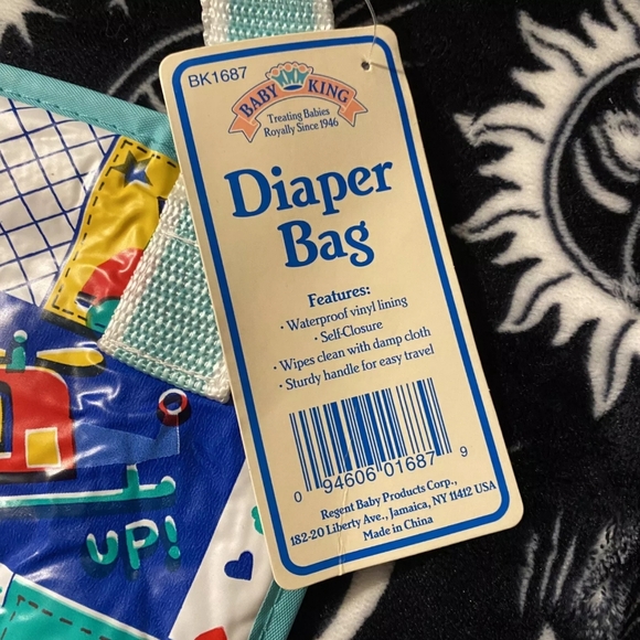 Vintage Baby King NWT Printed Vinyl Diaper Bag Waterproof BK1687 10”x7” - Picture 2 of 6